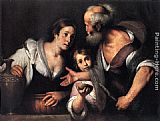 Widow Canvas Paintings - Prophet Elijah and the Widow of Sarepta
